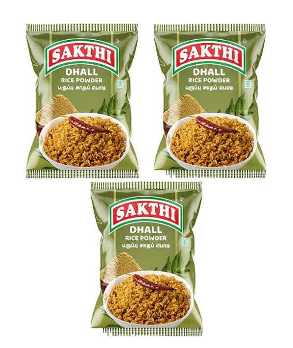 SAKTHI SAKTHI 100 Gm Dhal Rice Mix Powder South Indian Flavoured Premium Spices Blend Instant Rice Mix Powder | Fresh & Natural Paruppu Podi | No Preservatives (Pack of 3)