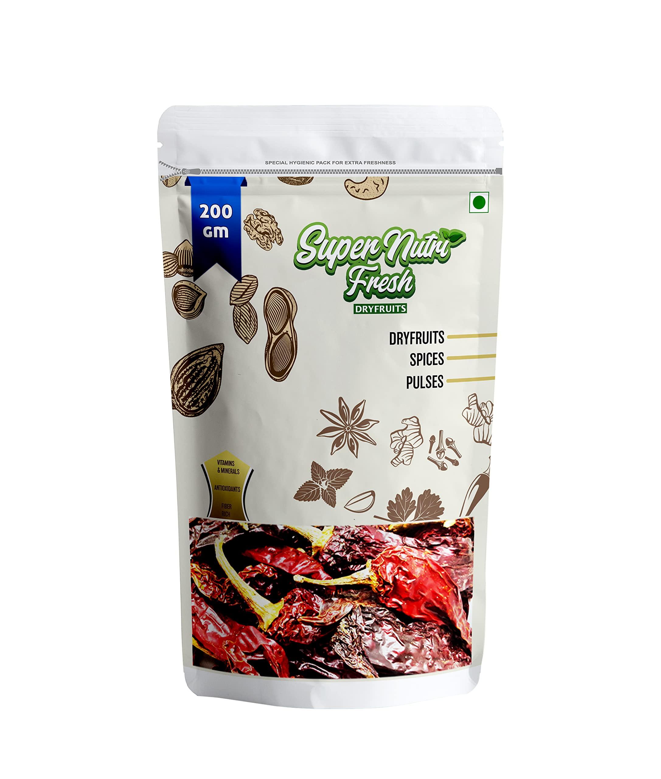 Super Nutri Fresh Super Nutri Fresh Dry Kashmiri Chilli Whole (Stemless ) 200gm