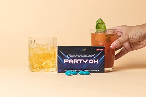 JOCUND INDIA LTD. PARTY OK Antihangover Capsules | No Hangover | Liver Protection | Liver Health Immune Booster | Refreshed Mornings | Detox | Pack of 10 Capsules | JOCUND INDIA LTD. (Pack of 2)