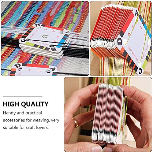 HEALLILY 200Pcs DIY Weaving Cards Paper Loom Cards Tablet Loom Weaving Supplies