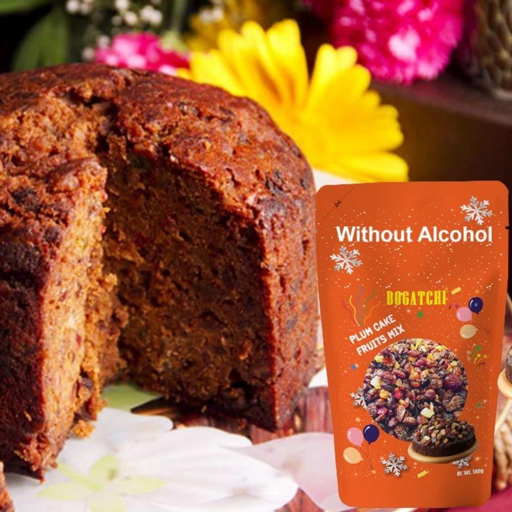 BOGATCHI BOGATCHI Premium plum cake fruits mix, Mixed fruits for plum cake, Kerala style plum cake fruit mixture, Chistmas cake fruit mix, X-mas cake mix, Xmas plum cake dry fruits mix, 180g