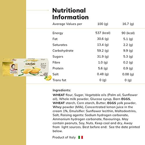 Matilde Vicenzi MATILDE VICENZI Grisbi Short Pastry Cookies Filled With Lemon Cream | GMO Free | No Preservatives & No Artifical Colours |Lemon Cream- 150gm(Pack of 2)
