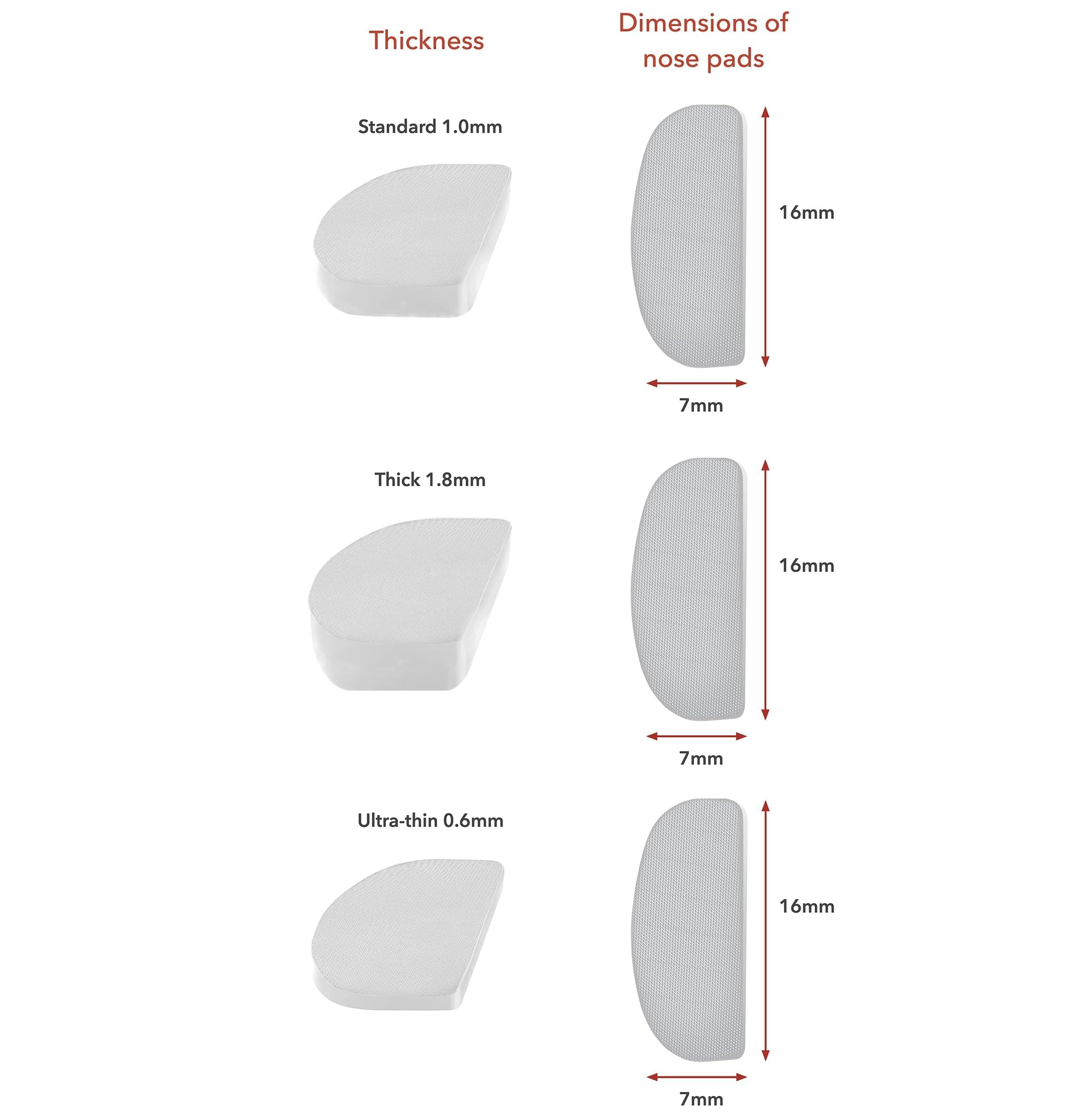 Setex Setex Gecko Grip Anti-Slip Nose Pads for Eyeglasses, (5 Clear Pair) USA Made, Innovative Microstructured Fibers, 1mm x 7mm x 16mm