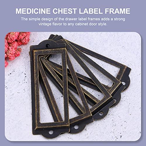TOPBATHY TOPBATHY 24pcs Copper Metal Card Holder Drawer Pull Drawer Tag Label Holders Label Frame Card Pull Handles for Office Library File Cabinet Accessories