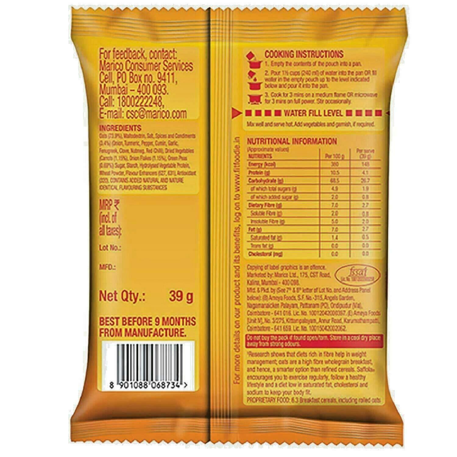 Saffola Saffola Masala Oats, Classic Masala, 40g (Pack of 6)