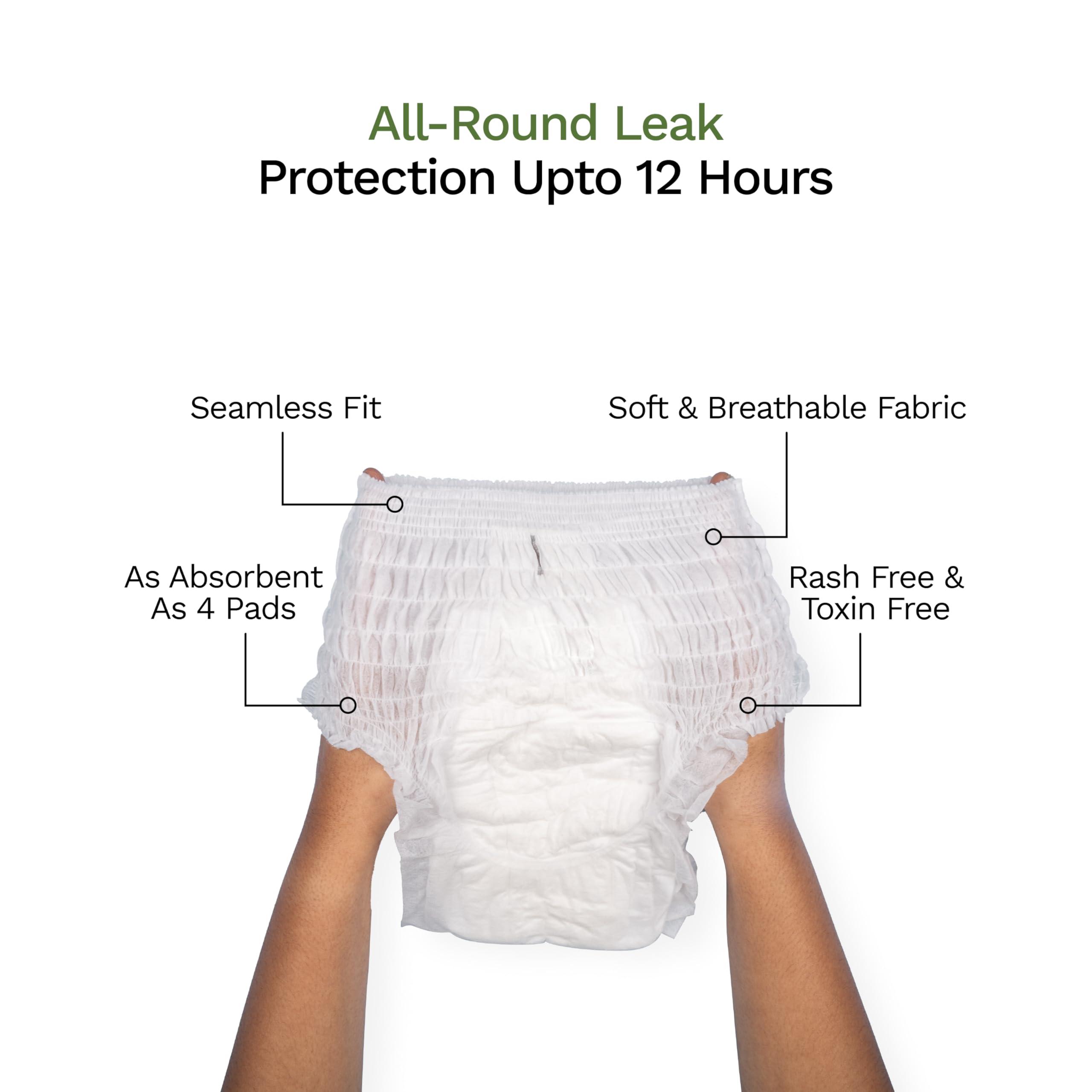 PEESAFE Pee Safe Disposable Period Panties for Women Leak Proof | XL-XXL | Pack of 4 | 360 Protection | Overnight Comfort | Rash & Toxin Free | No Leakage | Seamless Fit | Period Panty for Heavy Flow White