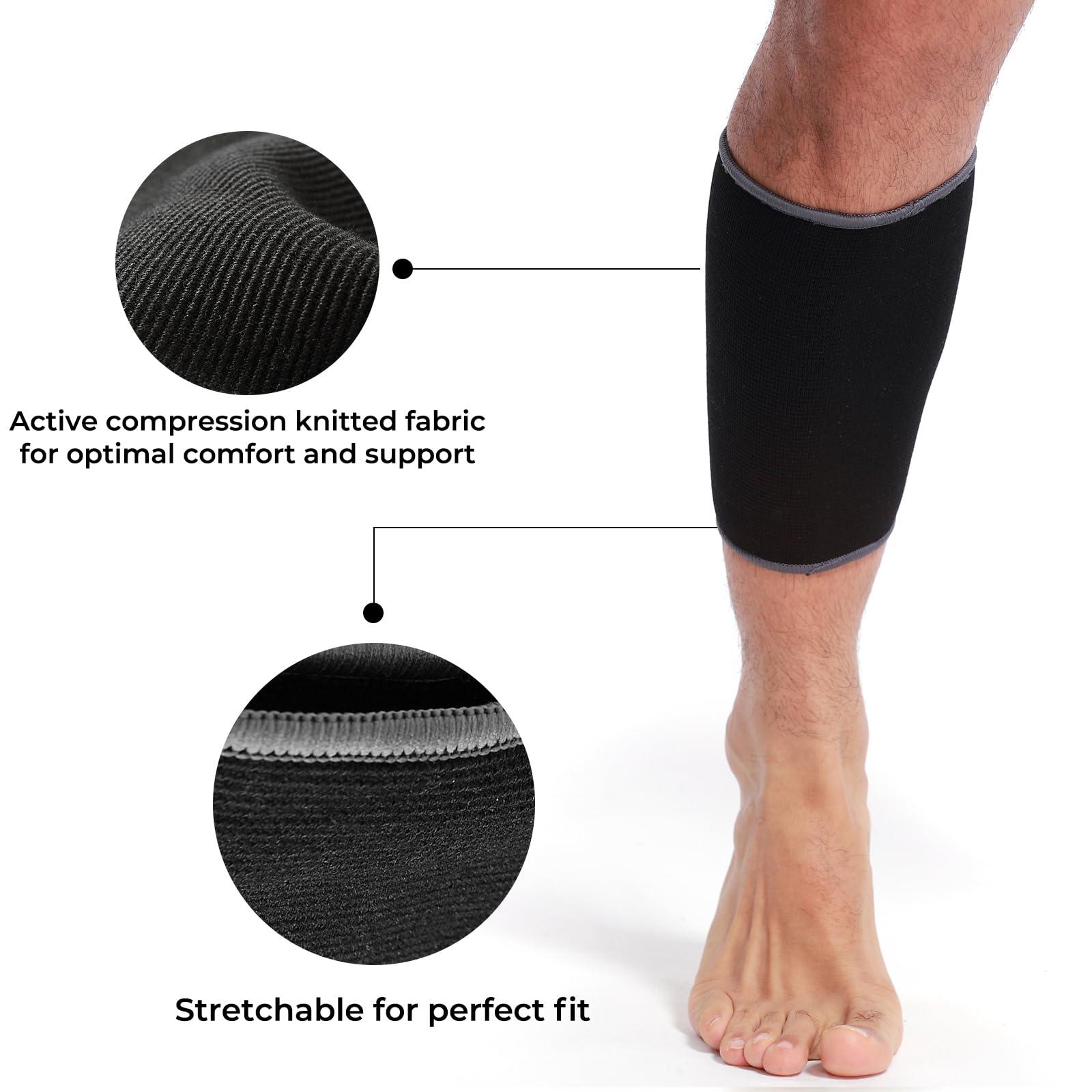 NEOtech Care Neotech Care Calf Support Sleeve (1 Pair) - Elastic & Breathable Knitted Fabric - Medium Compression - Black Color (Size XL)
