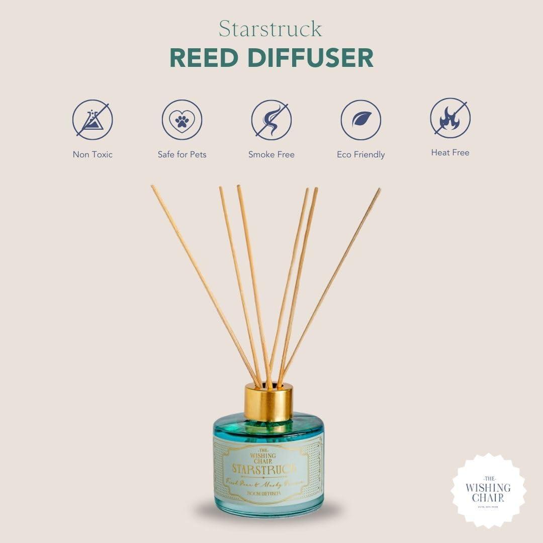 The Wishing Chair The Wishing Chair Reed Diffuser Set with 6 Sticks | Aroma Diffuser for Home | Toxin Free Bathroom Freshener | Starstruck Room Freshener for Home | Eco Friendly | 120ml (Set of 1)