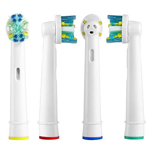 GRANDIOSI Replacement Brush Heads Compatible With Oral-B-Braun Floss Action - Pack of 4 Generic Electric Toothbrush Replacement Heads