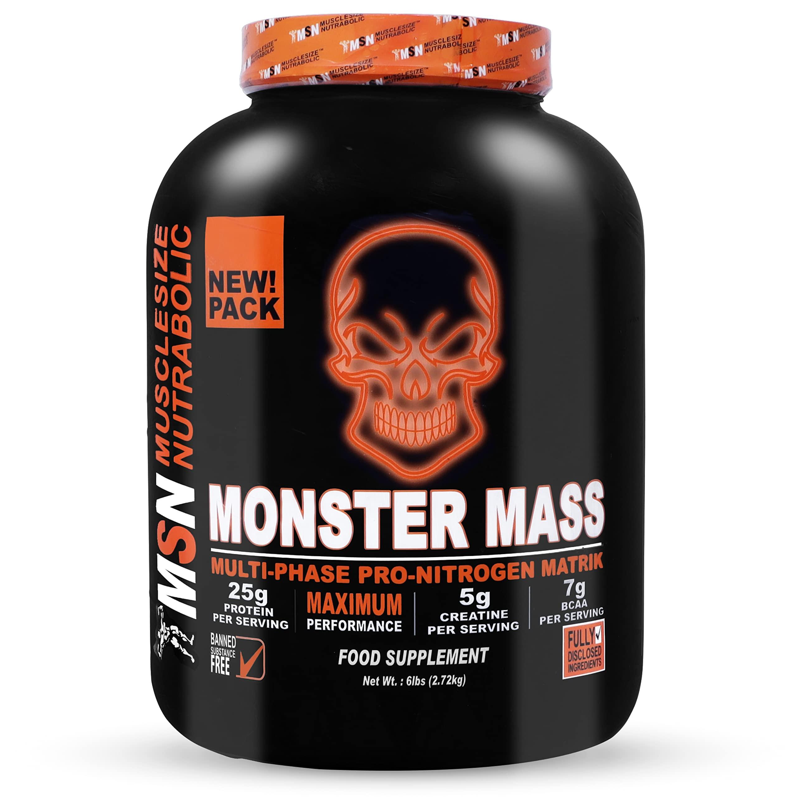 MUSCLE SIZE MUSCLE SIZE Monster Mass Gainer Powder and Weight Gainer (6lbs,2.72kg)