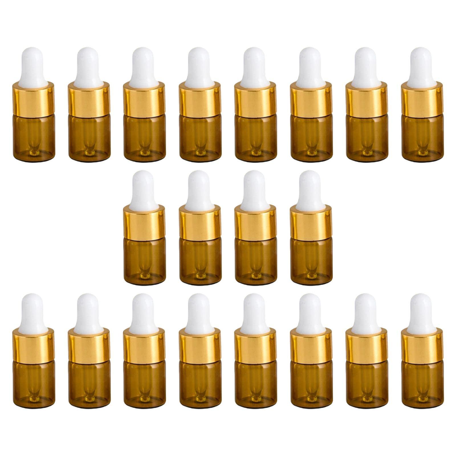 T.O.G. T.O.G. Small Dropper Bottles with Glass Eye Dropper Sample Vial for Essential Oils White 2ml