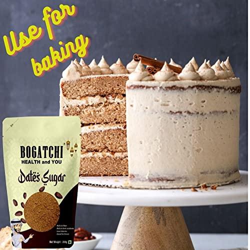 BOGATCHI BOGATCHI Sugar Free Natural Sweetner, Dry Dates Sugar, Dates sugar powder for kids, Arabian dates powder, Kharek powder, Dried Dates Powder, Natural dates Sugar for baking, Kharik Dates Powder-200g