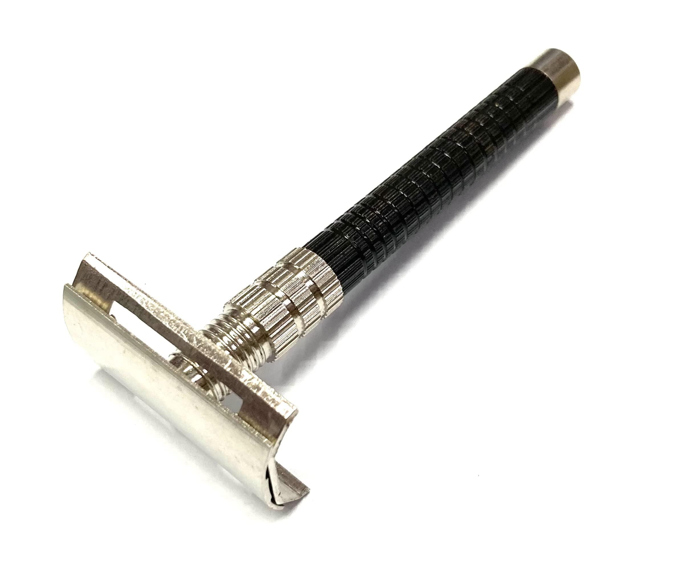 Ashoka Ashoka Double Edge Brass Safety Razor (A-230) Black