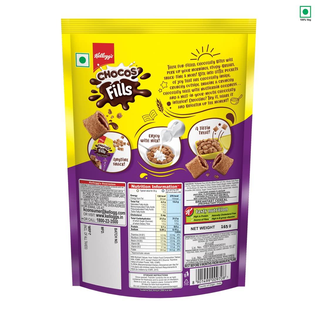 Kellogg\'s Kellogg\'s Crunchy Granola Almonds & Cranberries 140g 24% Multigrain Breakfast Cereal + Kellogg\'s Chocos Fills Double Chocolaty, 3 Grains: Oats, Wheat & Rice, Protein & Vitamin Rich, 0% Maida