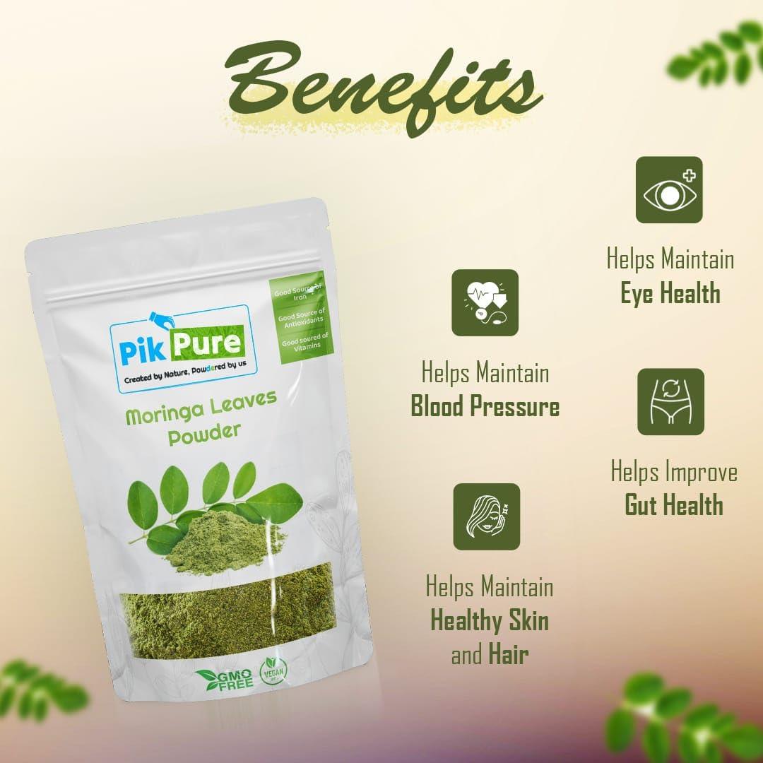 PikPure Pikpure Moringa Powder From Pure Moringa Leaves Detoxification And Natural Source Of Protein, Easy To Use, Powder (Pack Of 5 300 Gram Each)
