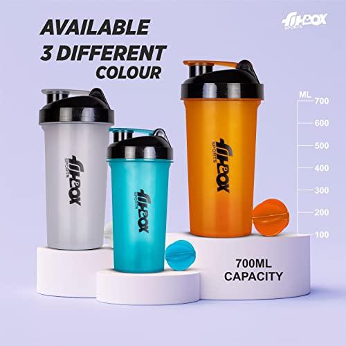 FitBox Sports FitBox Sports Supplements Shaker Bottle for Protein, Pre - Post Workout 700ml (Orange)