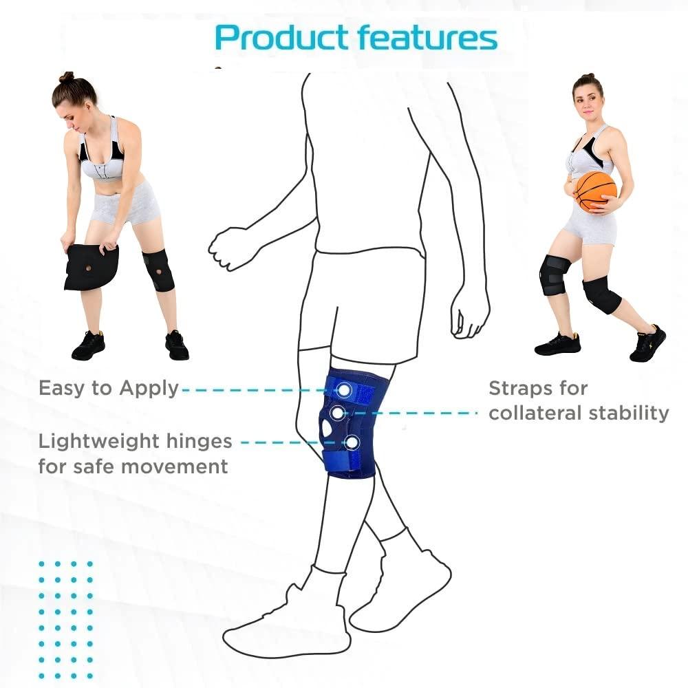 QTM Magnetic Knee Support with Open Patella Knee Support for Men and Women Knee Support 1 PAIR