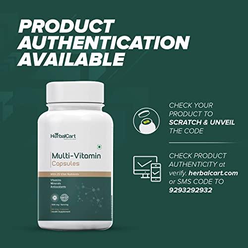 HerbalCart HerbalCart Multivitamin with 25 Essential Nutrients, Antioxidants, Minerals, and Vitamins A, B, C, D (500mg/Serving)