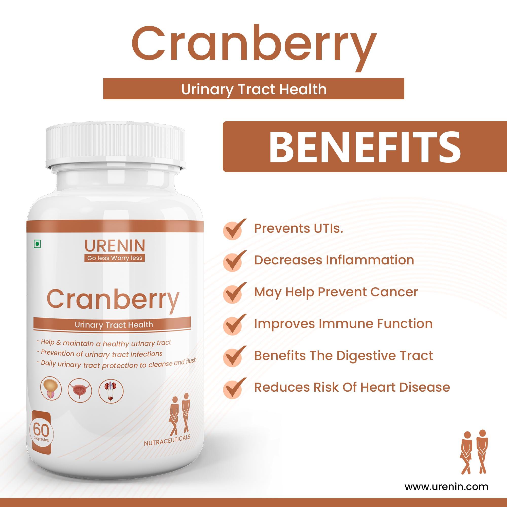 URENIN URENIN Cranberry Urinary Madicine for Help & Maintain a Healthy Tract 60 Tablets Pack of 1