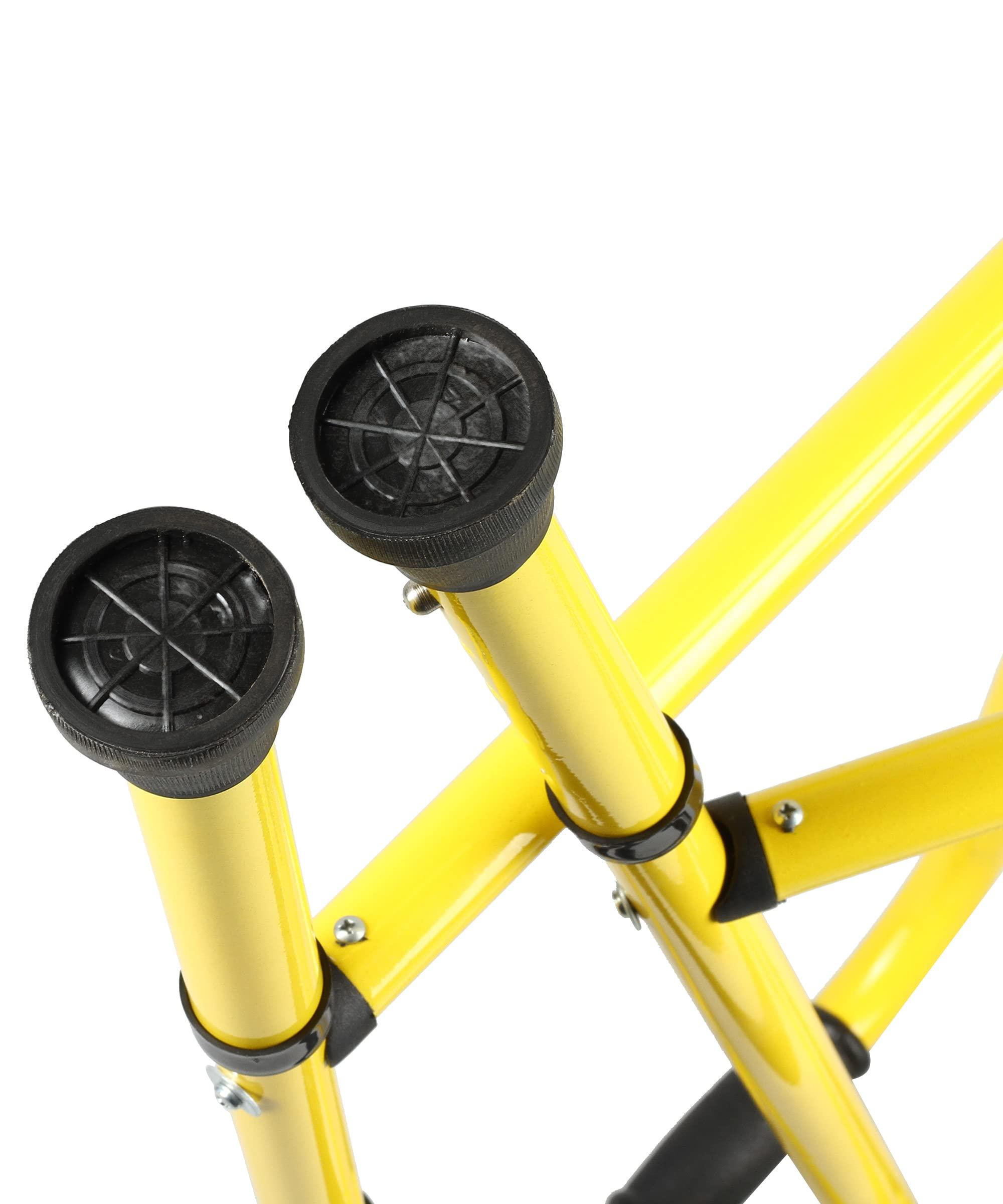 iwalk; Changing Lives iWalk MS Height Adjustable & Double Bar Folding Walker for Adults, Senior Citizens and Injured | Heavy Duty | Made in India (Yellow)