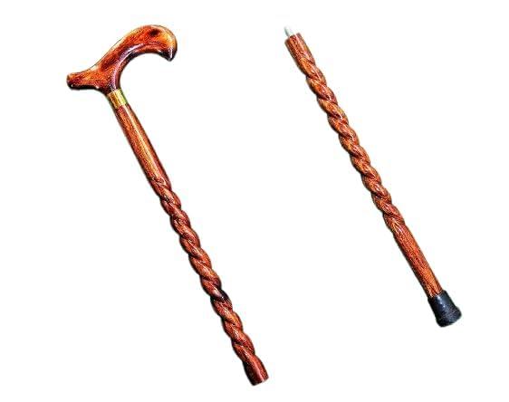 NavaFresh Basics Wooden Walking Stick Canes for Men/Women/Old People (36 Inch, Brown)