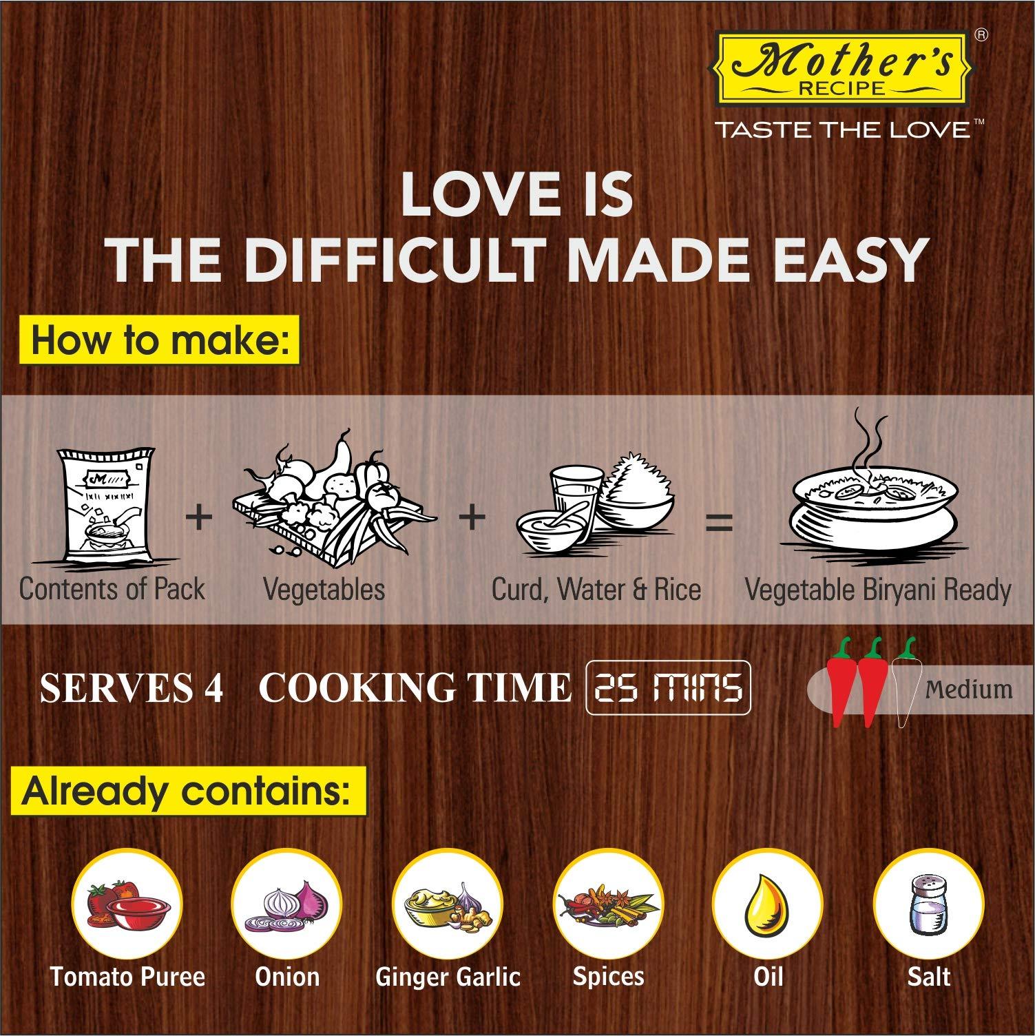 Mother's Recipe Mothers Recipe Vegetable Biryani Masala Mix 75gm Pack of 6 | Ready to Cook | Ready to Eat