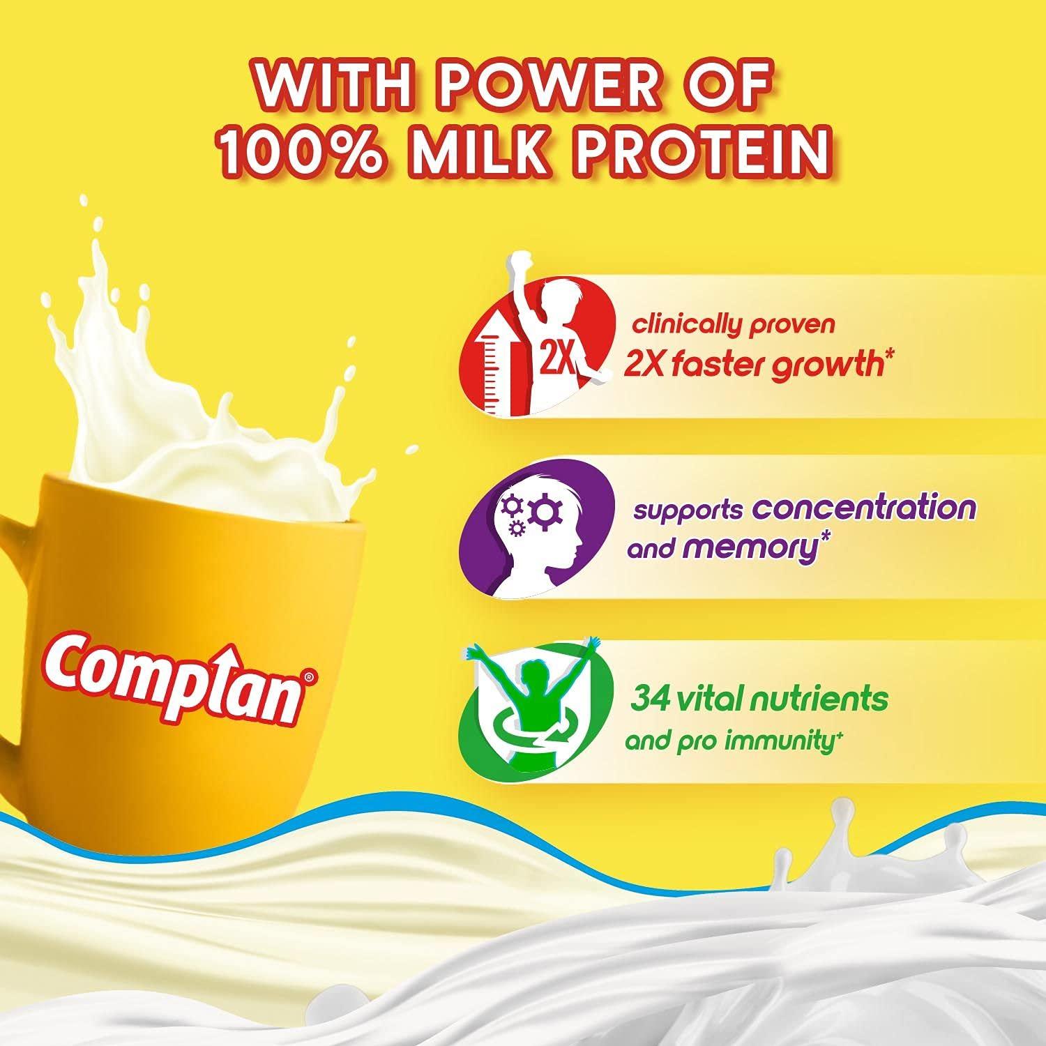 Complan Complan Nutrition Drink Powder for Children, Creamy Classic Flavour, 1 kg Carton & Kesar Badam 500g | Nutrition drink for kids with protein & 34 vital nutrients