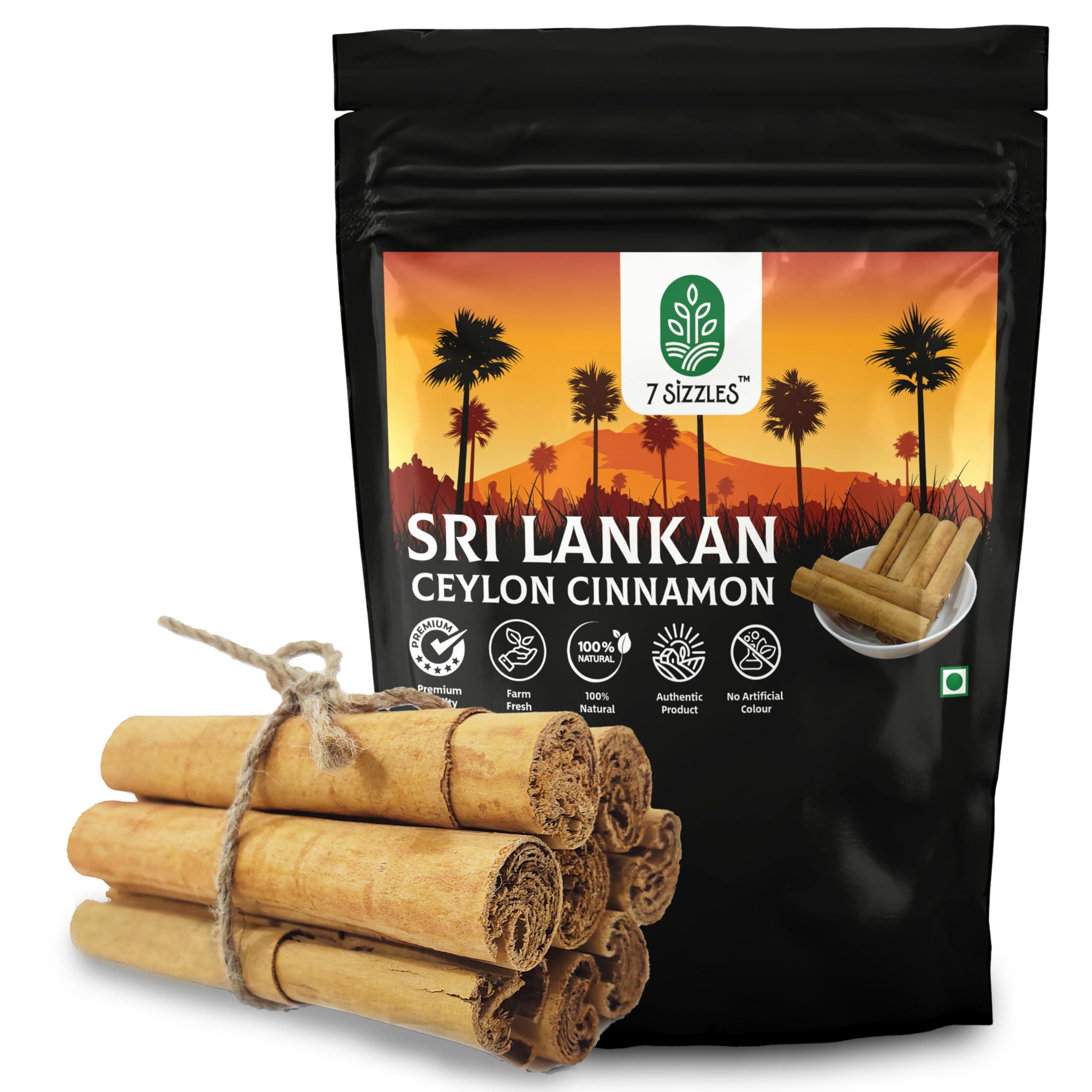 7 Sizzles 7 Sizzles SriLankan Ceylon Cinnamon Stick/Dalchini Sticks/Fresh True Cinnamon Quills (Cinnamomum verum) (2x250 Gm) (500 Gm)