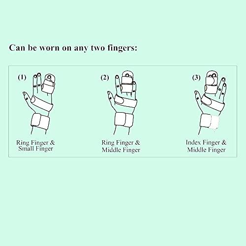 GoodsHealthShop GoodsHealthShop 2 Finger Splint Trigger Finger Splint Adjustable Full Hand and Wrist Brace Support, Metal Straightening Immobilizer Treatment for Sprains, Mallet Injury, Arthritis (Small)