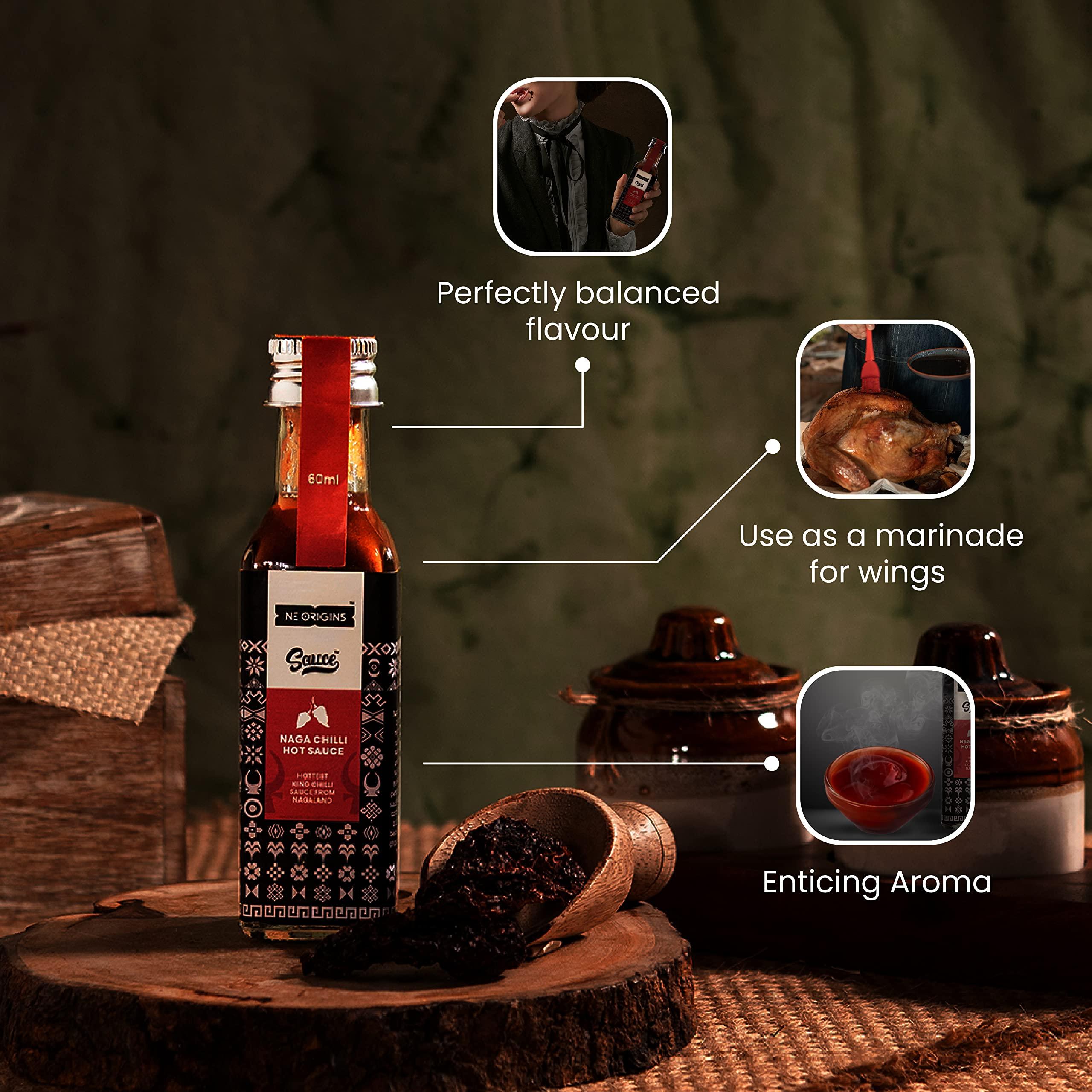 NE Origins NE Origins Naga King Chilli Hot Sauce, 60ml I Bhut Jolokia | Raja Mircha