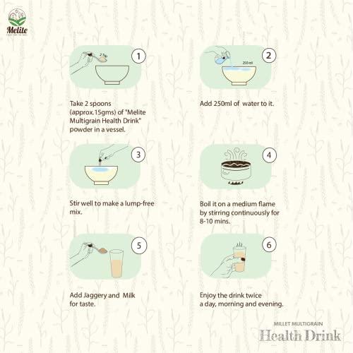 Melite Melite - A Millet Based Multigrain Health Drink containing 30 Natural Sprouted and Roasted Ingredients