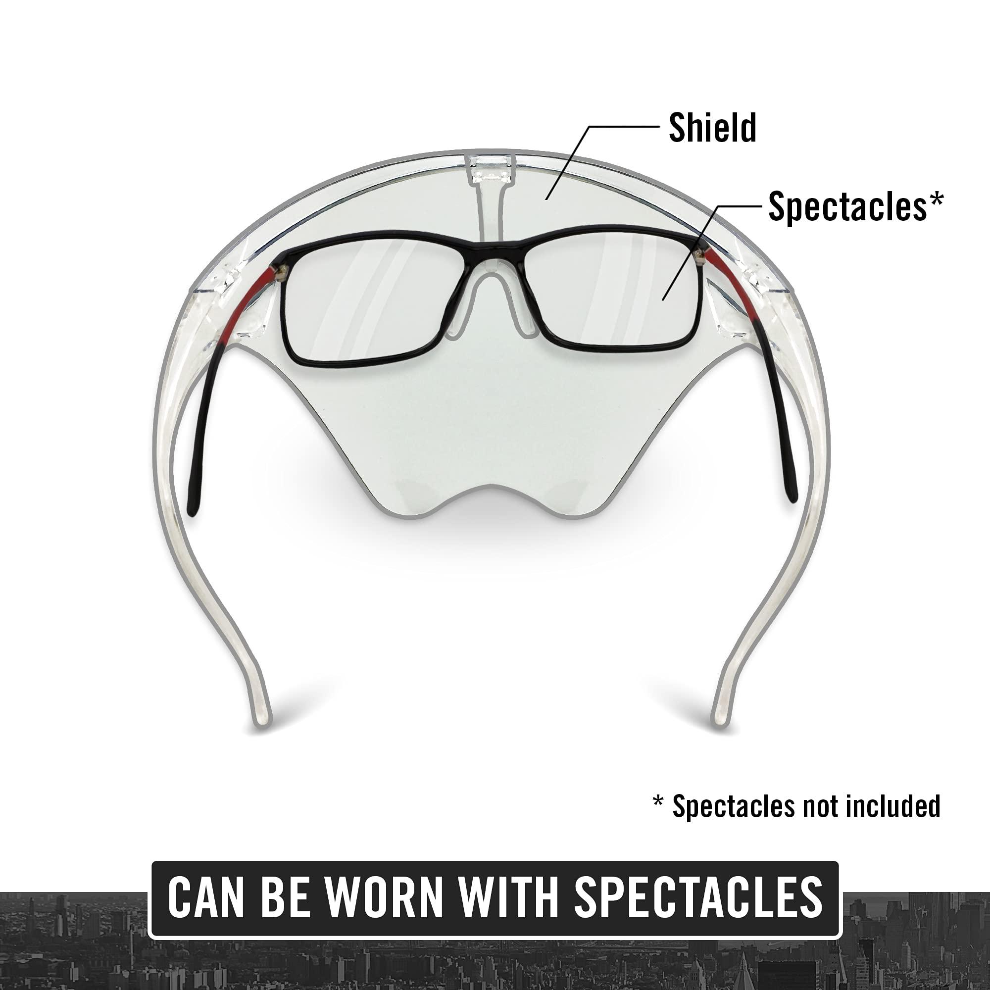 Kenneth Cole KENNETH COLE Goggle-Style Face Shield with 180 Safety Coverage: Anti-Fog Glasses and Clear Face Visor Integrated in One Design - Unisex Fashion Protective Wear for Men & Women