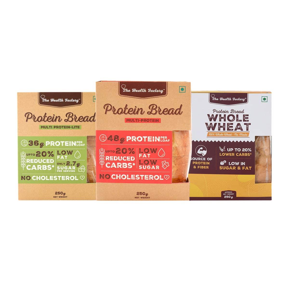 The Health Factory The Health Factory Protein Bread Combo Pack - 750gm (Pack of 3 x 250g)