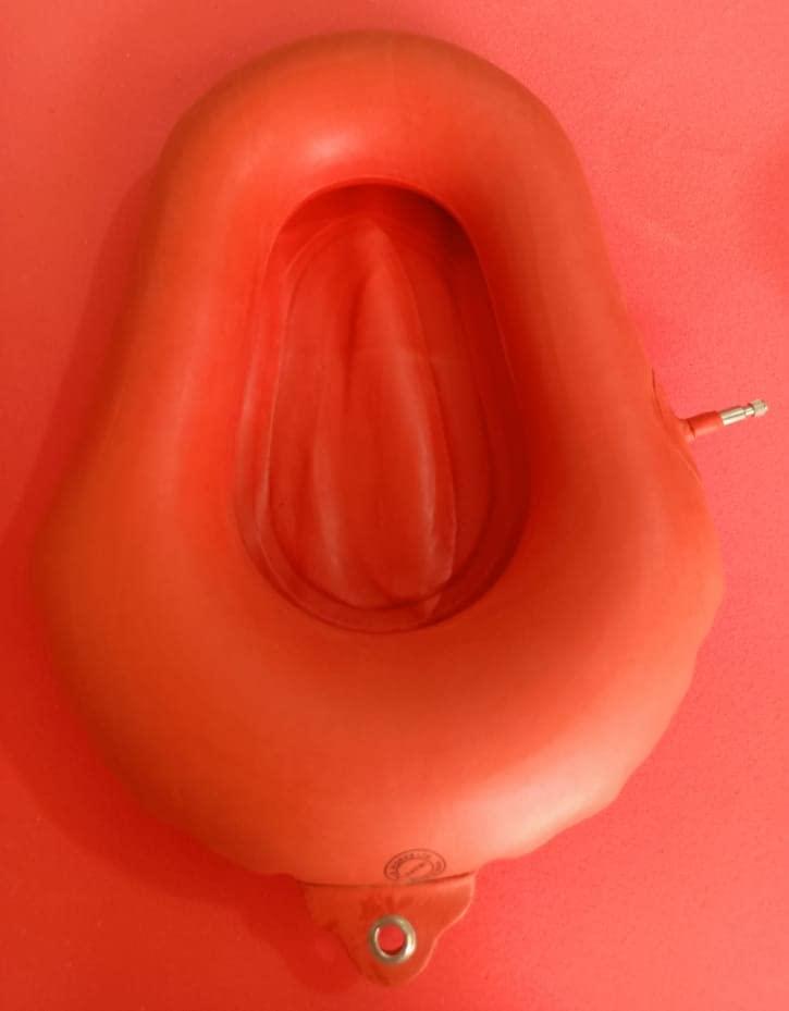 Body Fitness Portable Bedpan, Inflatable Cushions Potty for Hospital Elderly Bedridden, Washable Inflation Bed Pans for Females, Inflatable Stool Toilet Nursing Toilet(Red)