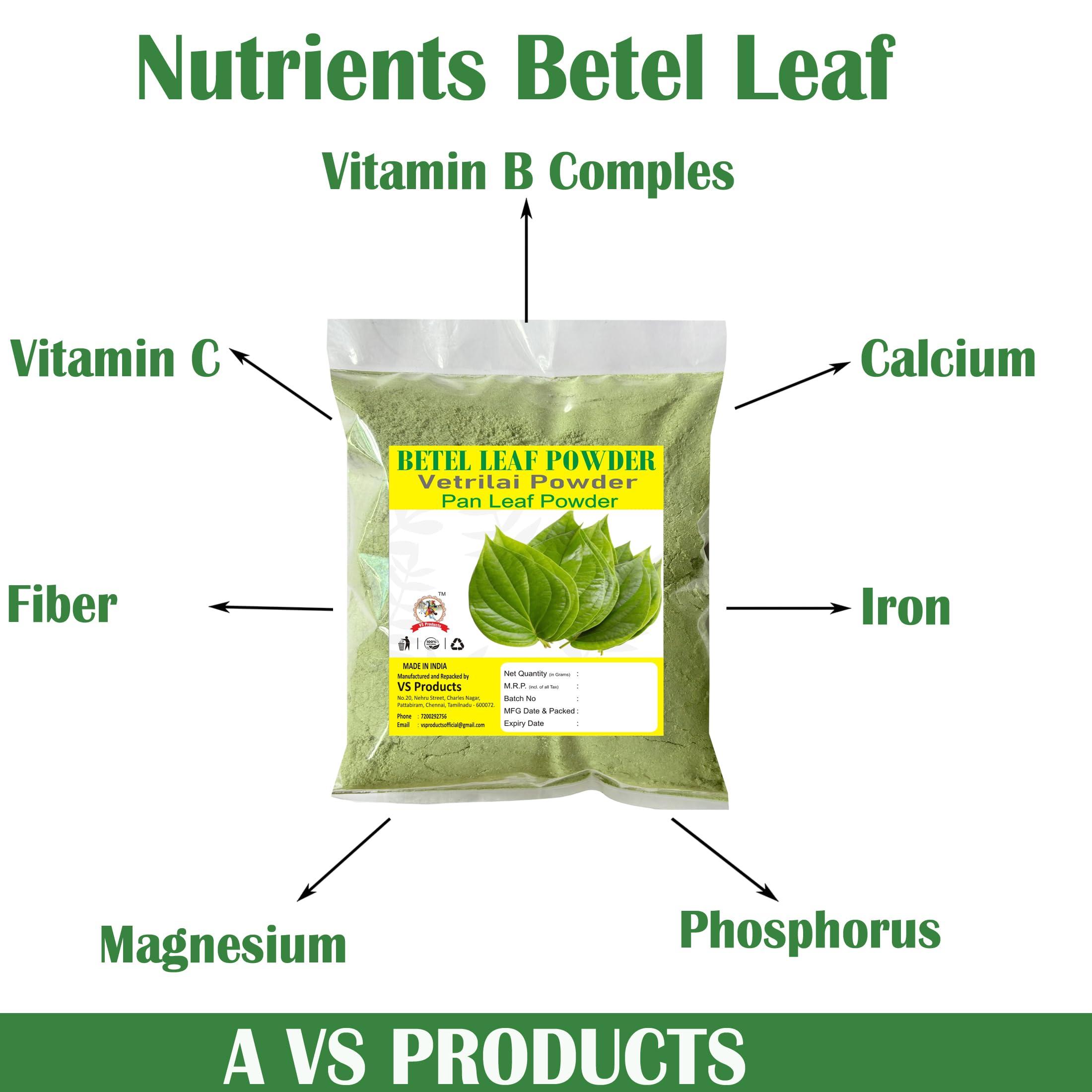 VS Products VS Products Betel Leaf Powder 800g, Paan Leaf, Vetrilai, Banarasi Paan Powder (Pack of 8 x 100g)
