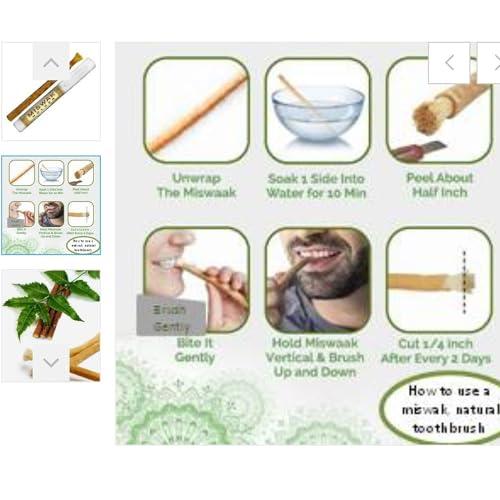 Generic RBLISS CG Miswak Stick With Holder/Complete Natural Teeth Whitening Toothbrush Kit - (Pack Of 5)