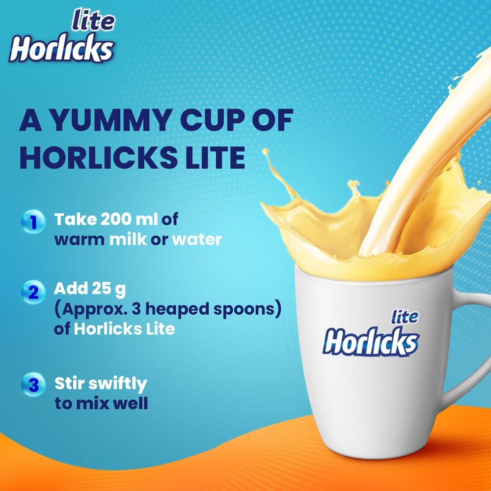 Horlicks Horlicks Lite 1kg, Scientifically designed for Adults |High Protein, Zero added sugar| Malt Flavour