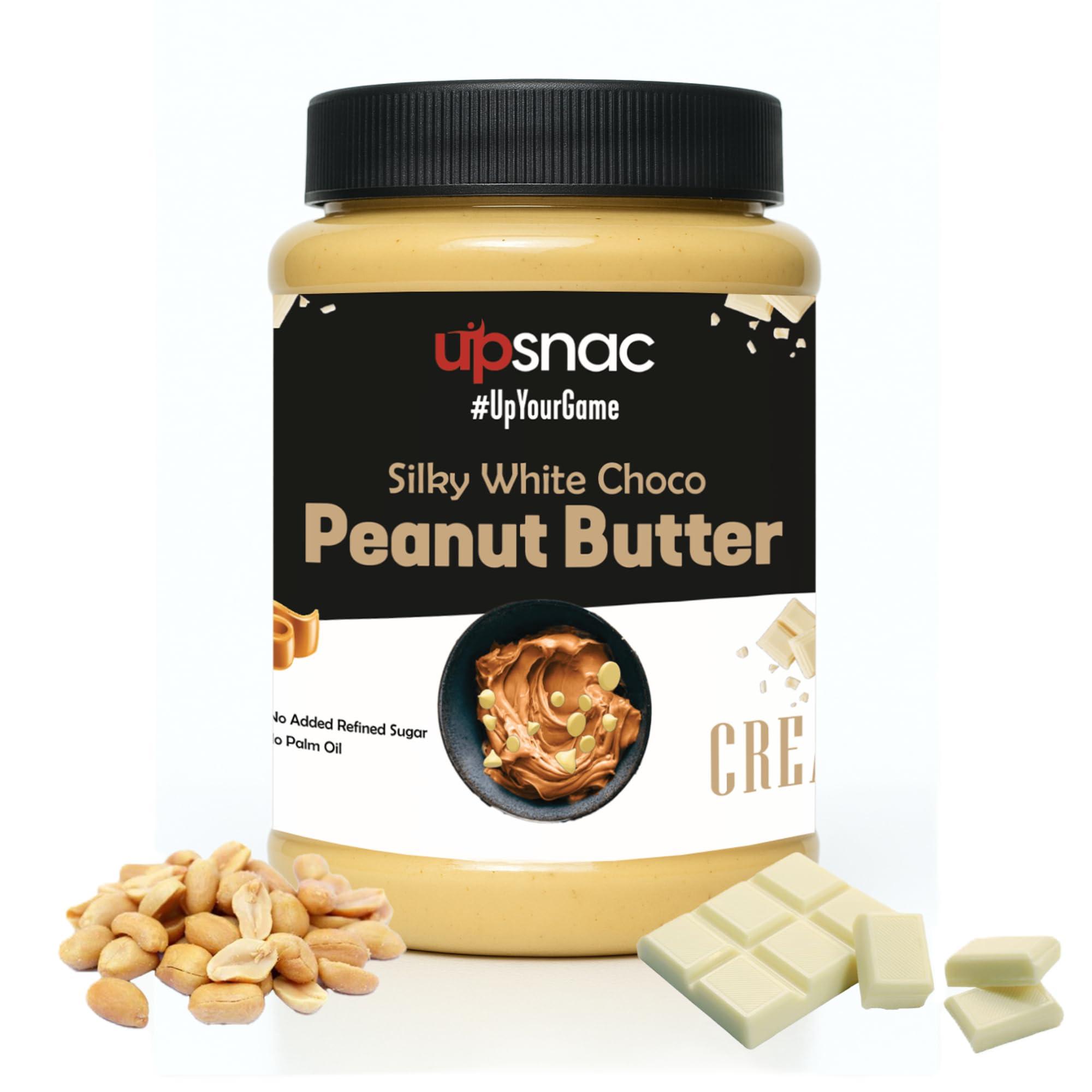 UPSNAC Upsnac Silky White Chocolate Peanut Butter Creamy 900g | High Protein | Tasty & Healthy Nut Butter Spread | No Refined Sugar | Zero Trans Fat | Cholesterol Free & Gluten Free