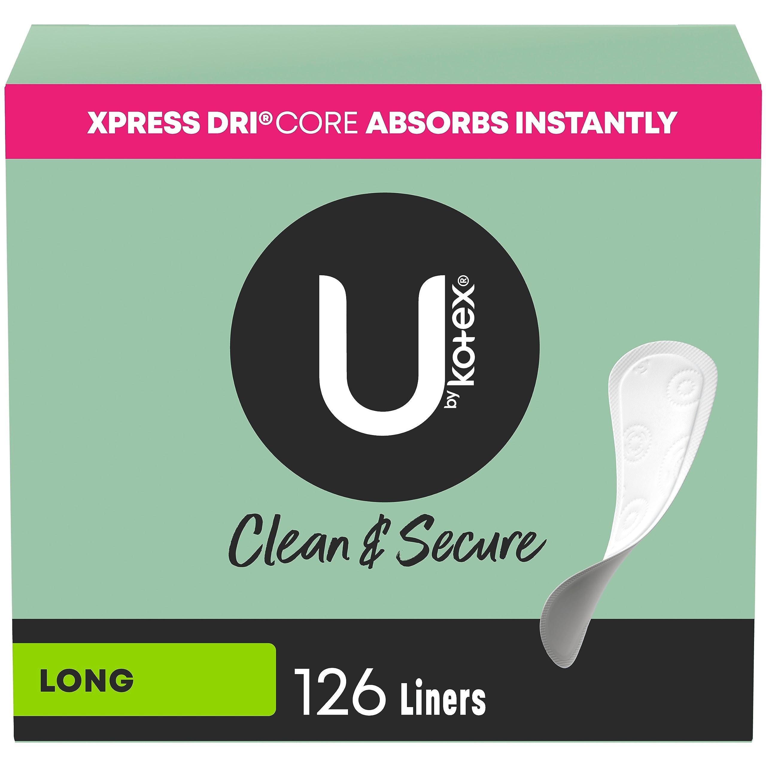 U by Kotex U by Kotex Lightdays Panty Liners, Long, Unscented, 126 Count