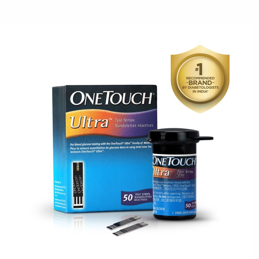 OneTouch OneTouch Ultra Test Strips | Pack of 50 Strips | Blood Sugar Test Machine Testing Strips | Global Iconic Brand | For use with OneTouch Ultra 2 Glucometer & OneTouch Ultra Easy Glucometer
