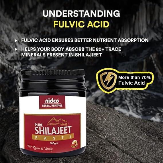 NIDCO Herbal Heritage NIDCO Herbal Heritage Shilajeet (Shilajit) Pure Resin | Paste 100% Ayurvedic Boost Performance Strength, Stamina, Endurance and Power| Maximum Potency & Immune Support (100gm)