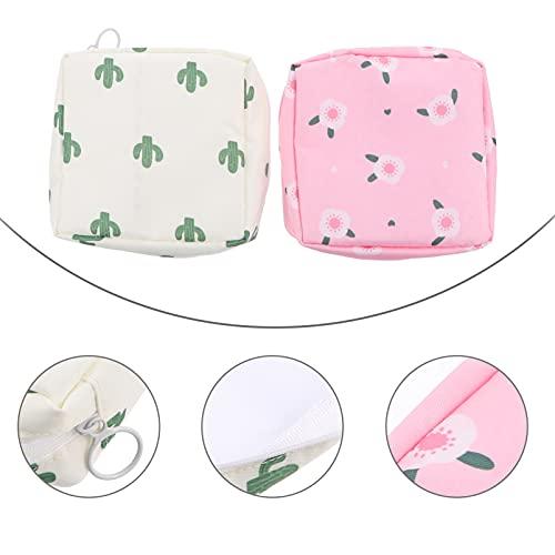 HEALLILY HEALLILY 2pcs Sanitary Napkin Storage Bag Portable Sanitary Napkin Pads Storage Bag with Zipper Pouch for Women and Girls