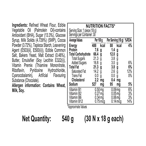 Malkist Malkist Chocolate Flavoured Cracker Biscuits - 540g- Pack of 3 ( Each pack contains 30 packets)