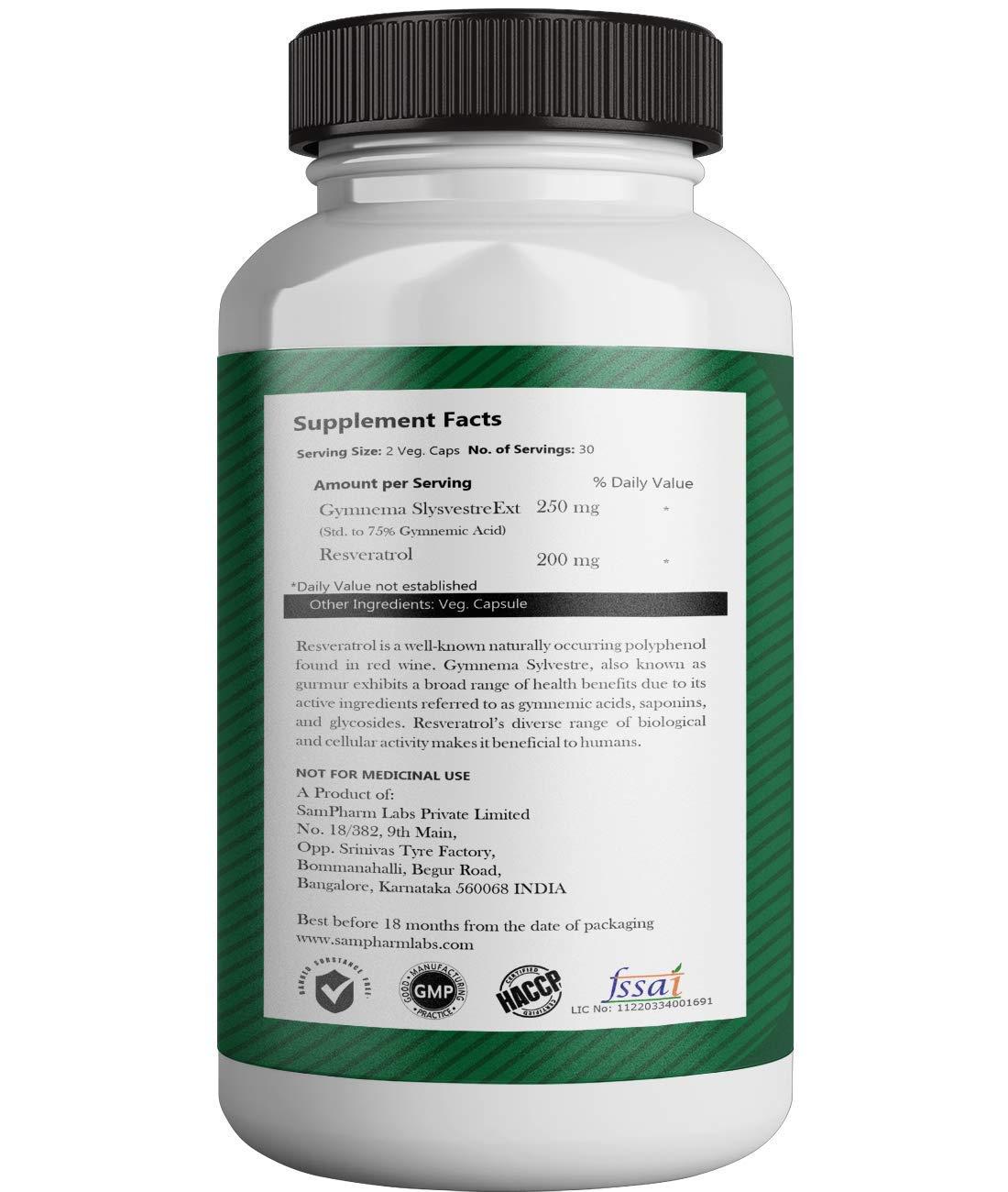 SAM HEALTH SAM Health Resveratrol Plus With Gymnema - 60 Veg caps