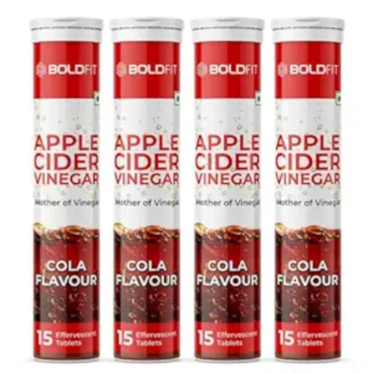 Boldfit Boldfit Apple Cider Vinegar Tablets With Mother Acv Effervescent Tablets For Immunity, Digestion, Acv Tablets Acv Apple Cider Vinegar Tablet With Cola Flavor-(Pack Of 4) 60 Tablets