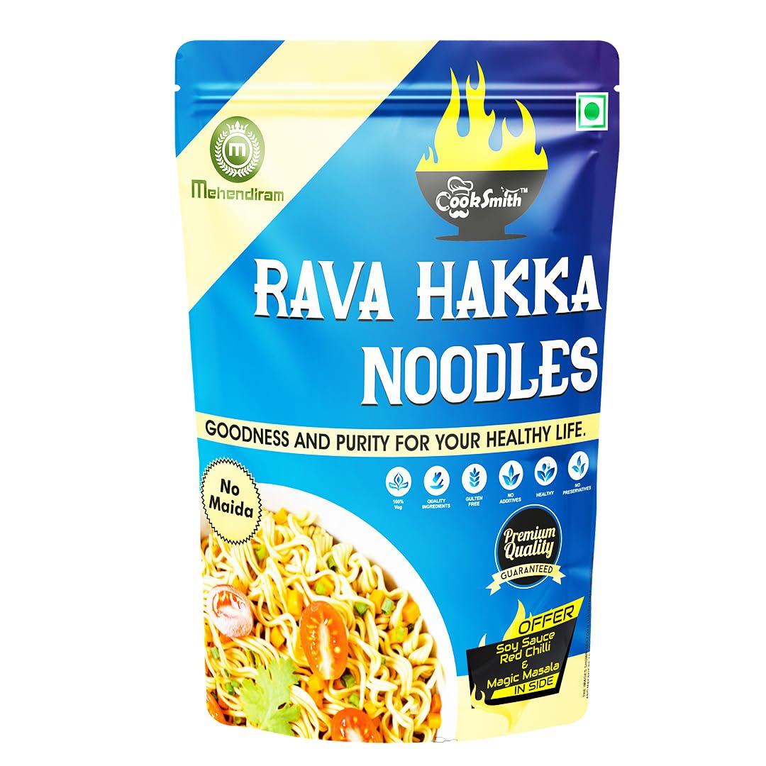 CookSmith CookSmith Healthy Semolina Penne Pasta + CookSmith Rava Hakka Noodle Combo | No Maida, No Fried, No MSG, No Preservatives | Sun Dried |Rava Pasta + Noodles |250gm+200gm (Pack of 2)