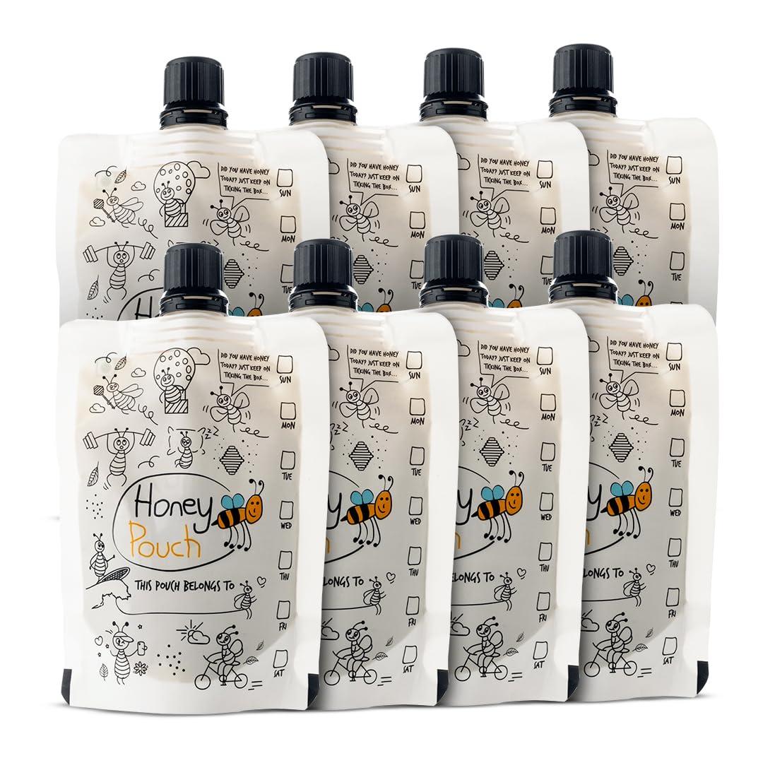 Honey All Day Honey All Day - Raw Honey Pouch Pack of 08 | 100% Pure natural & Unprocessed Organic Honey | Ethically sourced from the forests of Bengal | Honey in fresh | 100% Certified & Test (70gm each)