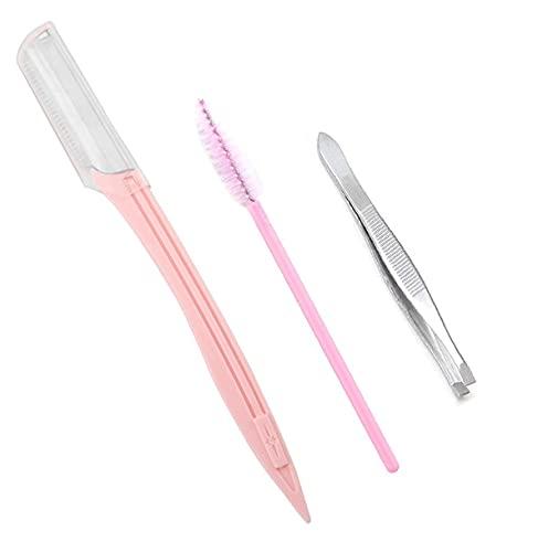 ayushicreationa ayushicreationa 3 PCS Eyebrow Razor and Tweezer with Brush Combo Set for Eyebrow Shaper Women and Girls Multipurpose Tools Set Multicolor
