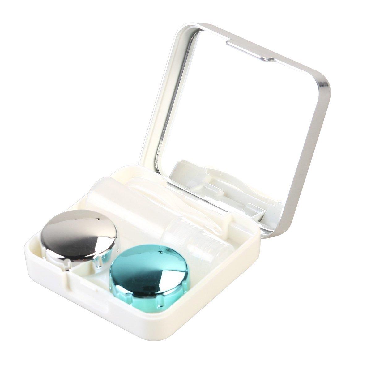 INOVERA (LABEL) INOVERA Eyekan Travel Contact Lens Case Box with Mirror (Silver, Plastic)