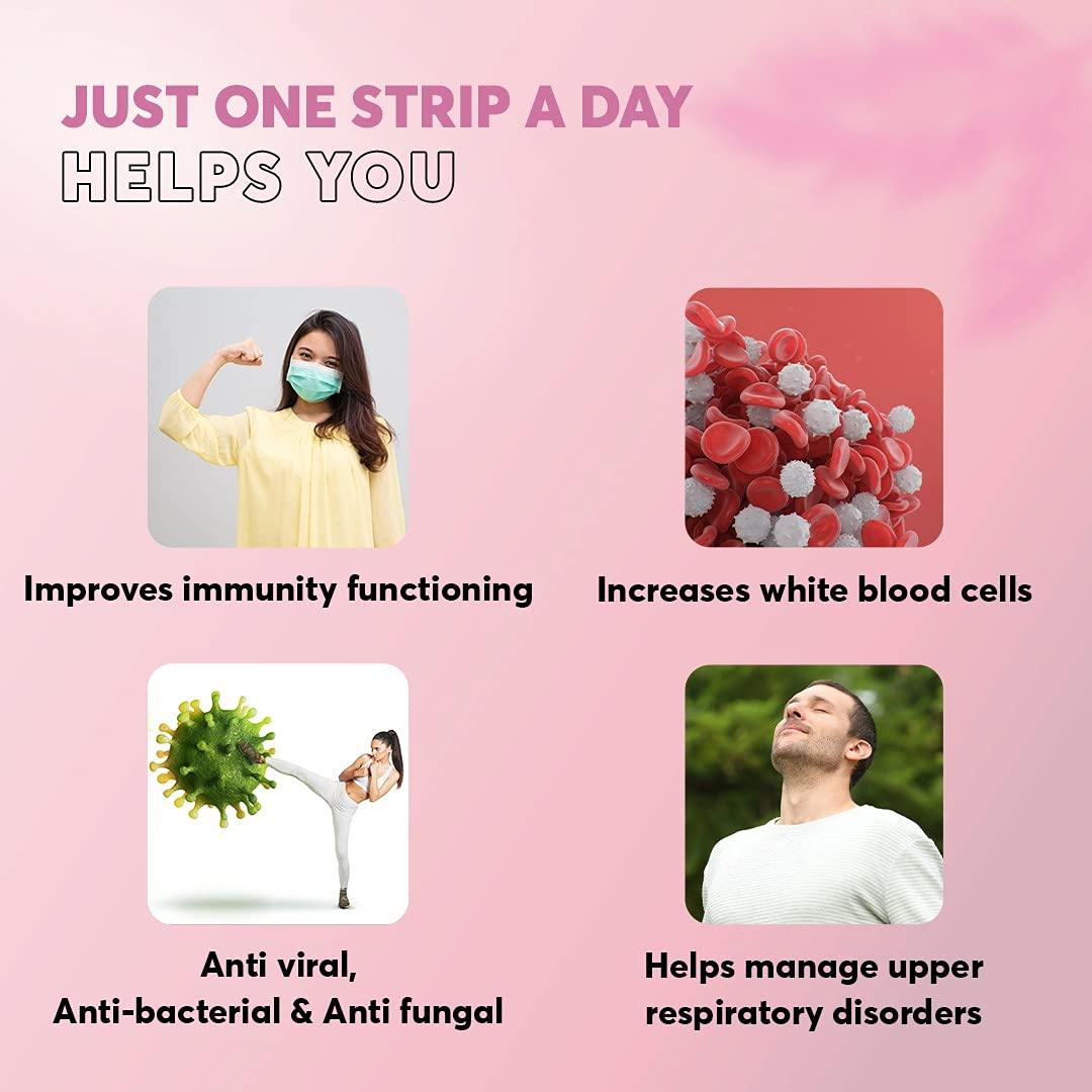 TruRadix ; AS TRUE AS NATURE TruRadix Immune Support Antioxidant Supplement Strips  Manuka Honey Propolis and Echinacea Immunity Booster  Pleasant Ginger Lemon Flavor (Pack of 3  60 Rapid Oral Dissolve Strips)